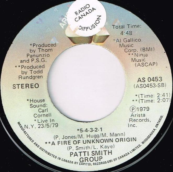 Patti Smith Group : So You Want To Be A Rock'n'Roll Star (7", Single)