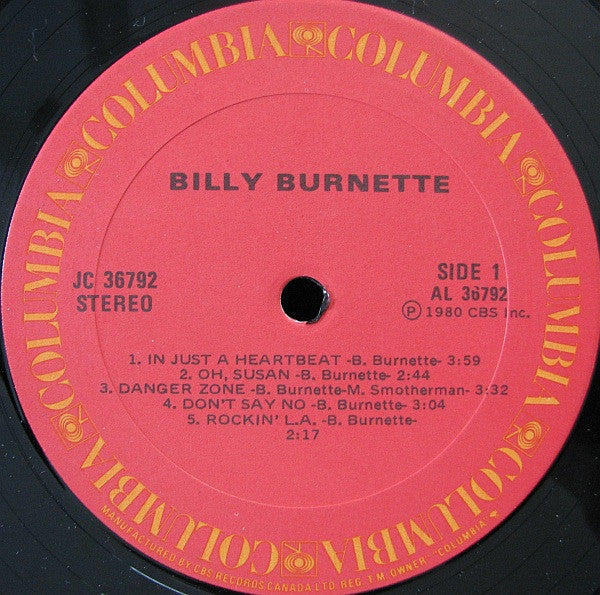 Billy Burnette : Billy Burnette (LP, Album)
