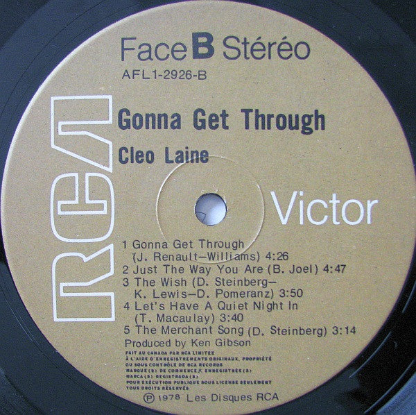 Cleo Laine : Gonna Get Through (LP, Album)