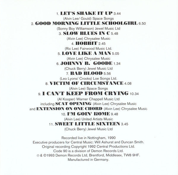 Ten Years After : Live 1990 (CD, Album)