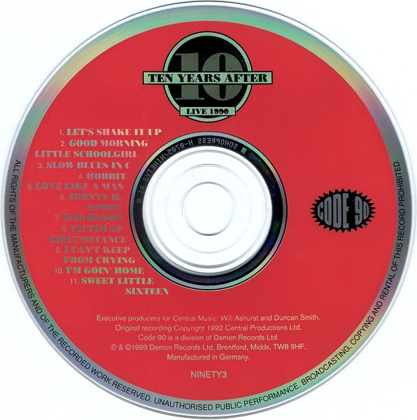 Ten Years After : Live 1990 (CD, Album)