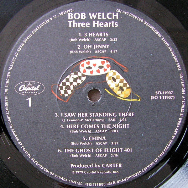 Bob Welch : Three Hearts (LP, Album)