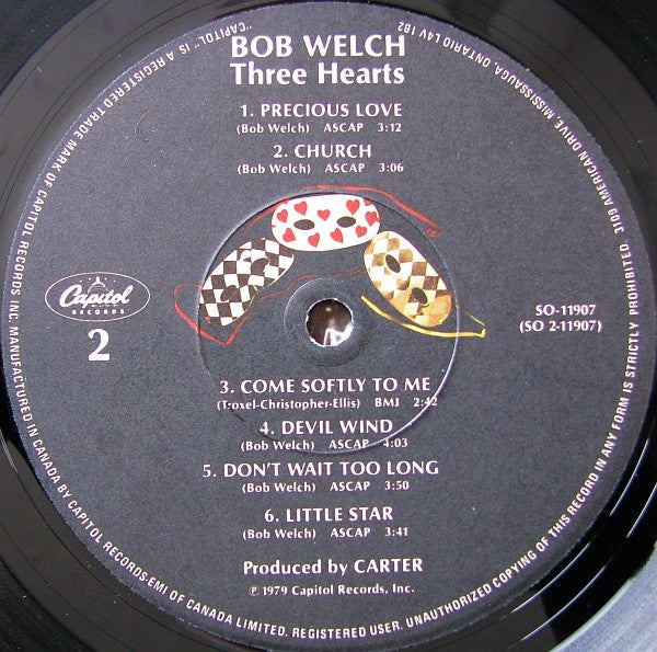 Bob Welch : Three Hearts (LP, Album)