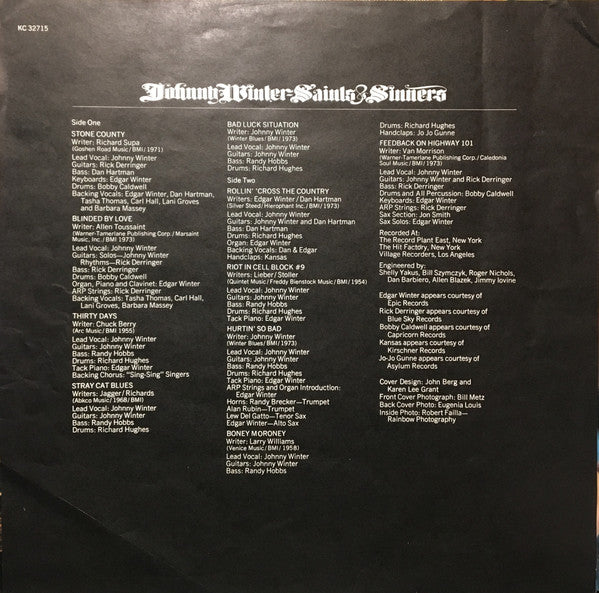 Johnny Winter : Saints & Sinners (LP, Album)