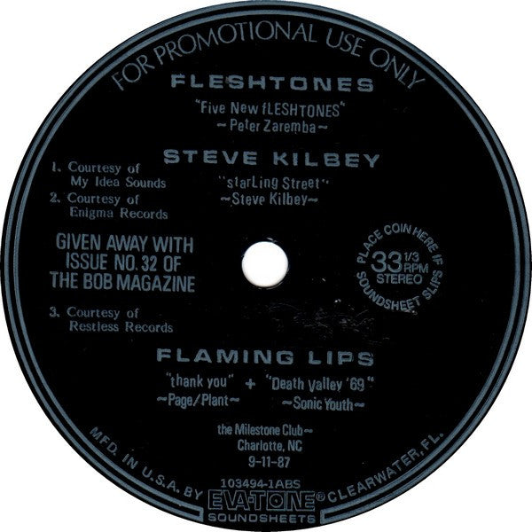 Fleshtones* / Steve Kilbey / Flaming Lips* : Five New Fleshtones / Starling Street / Thank You / Death Valley '69 (Flexi, 7", Promo)