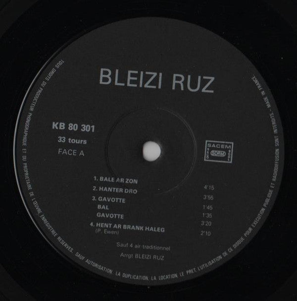 Bleizi Ruz : Bleizi Ruz (LP, Album)