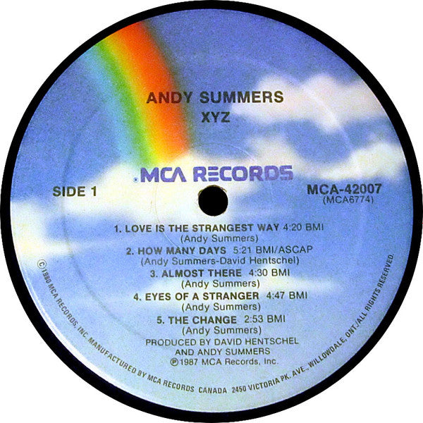 Andy Summers : XYZ (LP, Album)