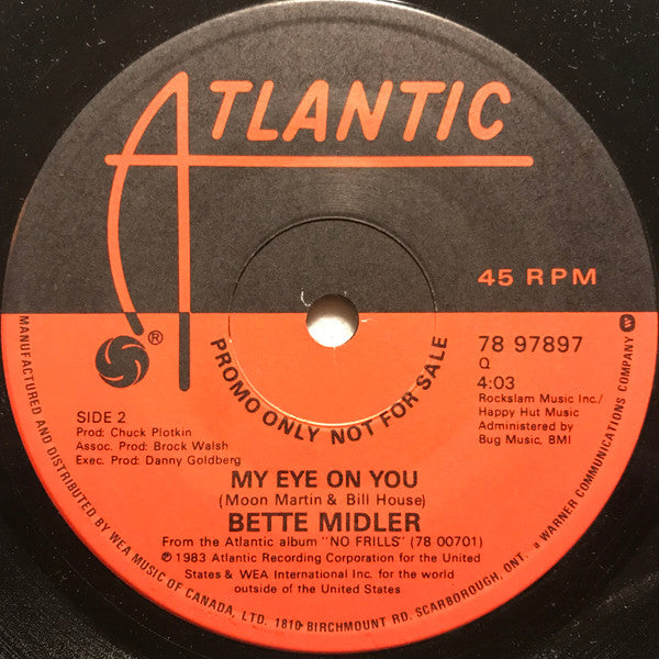 Bette Midler : All I Need To Know (7", Single, Promo)