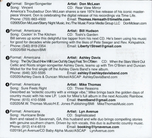 Various : Acoustic Rainbow Volume 51 (CD, Comp, Promo, Smplr)