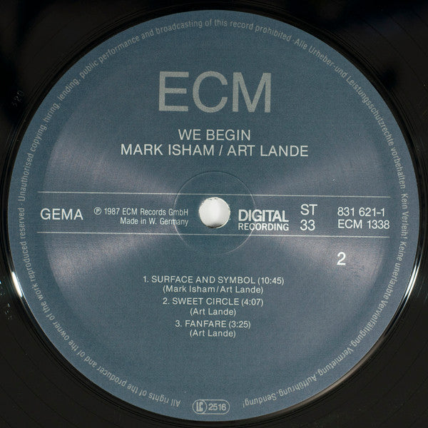 Mark Isham, Art Lande : We Begin (LP, Album)