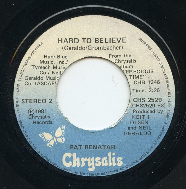 Pat Benatar : Fire And Ice (7")