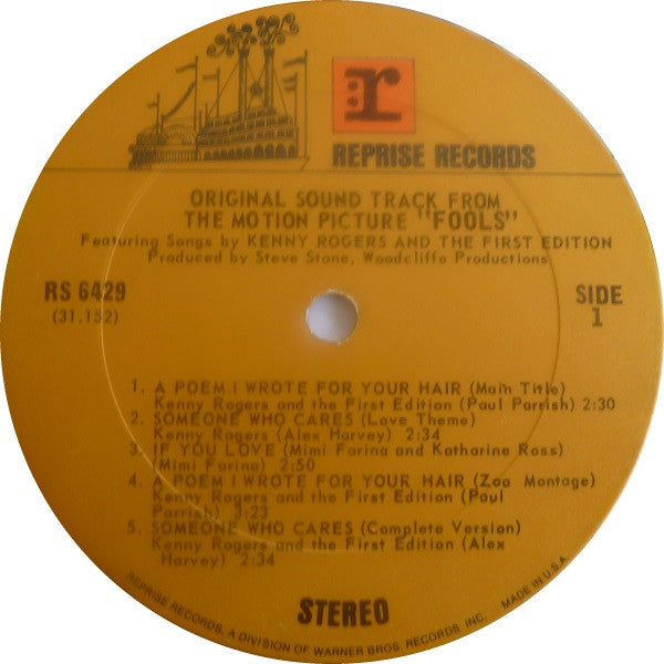 Various : Original Soundtrack From The Motion Picture Fools (LP, Comp)