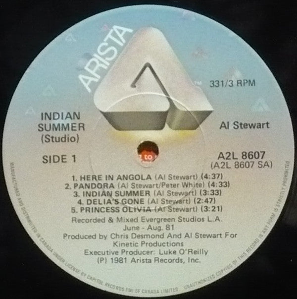Al Stewart : Live Indian Summer (2xLP, Album, Gat)