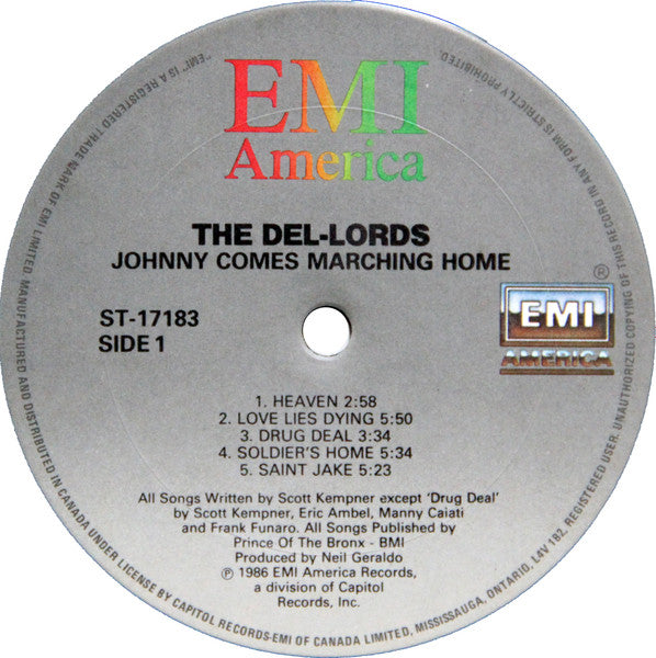 The Del Lords : Johnny Comes Marching Home (LP, Album)