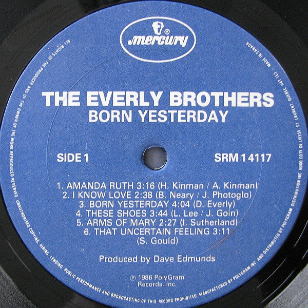 Everly Brothers : Born Yesterday (LP, Album)