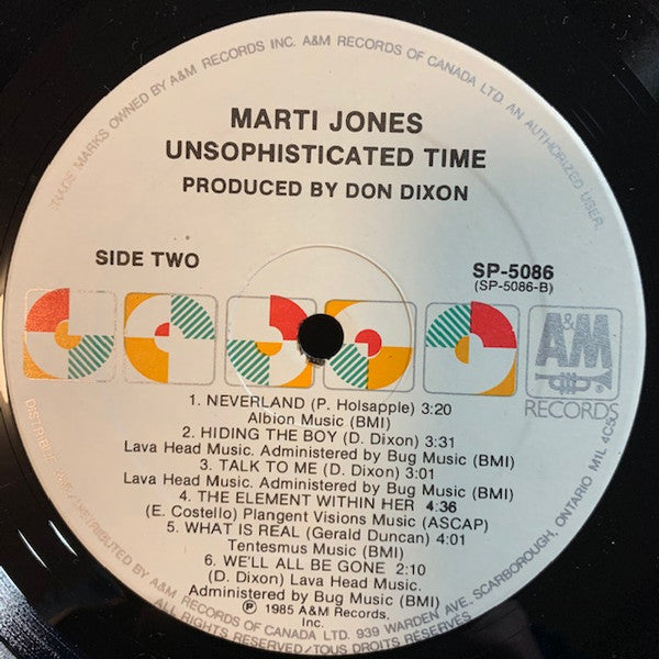 Marti Jones : Unsophisticated Time (LP, Album)