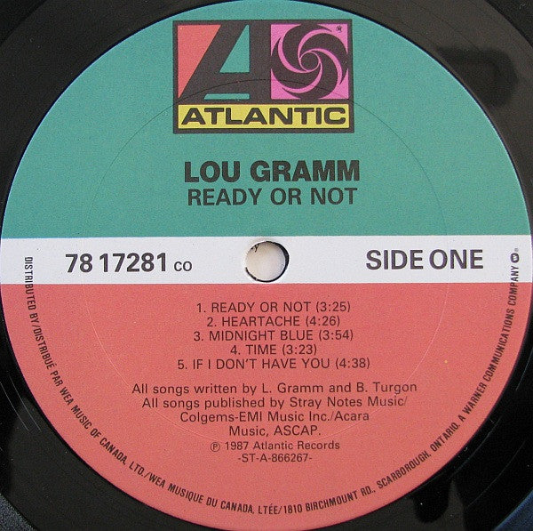 Lou Gramm : Ready Or Not (LP, Album)