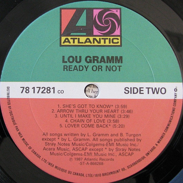 Lou Gramm : Ready Or Not (LP, Album)