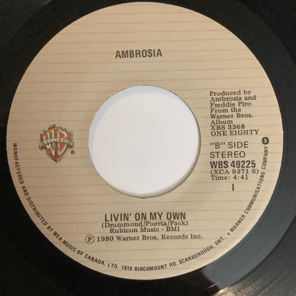 Ambrosia (2) : Biggest Part Of Me (7", Single)
