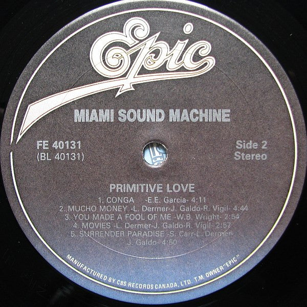 Miami Sound Machine : Primitive Love (LP, Album)