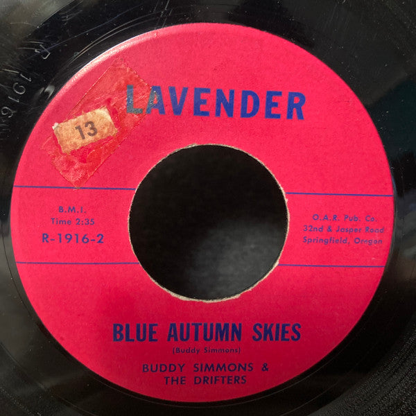 Buddy Simmons And The Drifters : Everyone Knows / Blue Autumn Skies (7", Single)