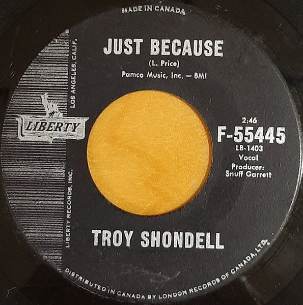 Troy Shondell : Na-Ne-No / Just Because (7", Single)