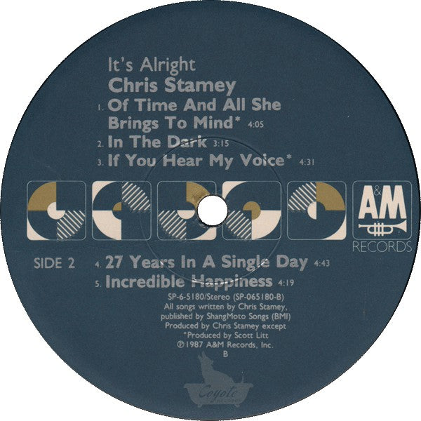 Chris Stamey : It's Alright (LP, Album)