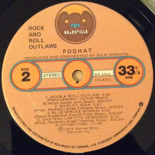 Foghat : Rock And Roll Outlaws (LP, Album)