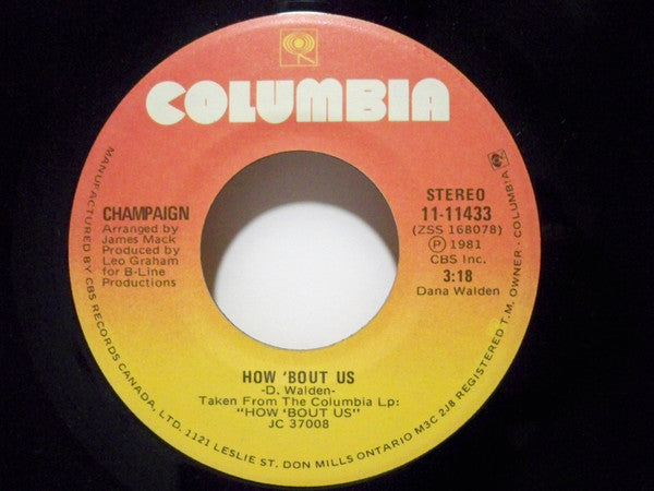 Champaign : How 'Bout Us / Spinnin' (7", Single)