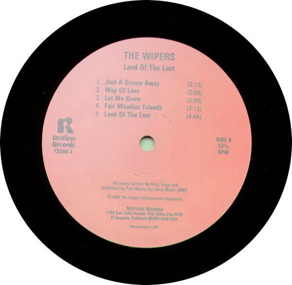 Wipers : Land Of The Lost (LP, Album)
