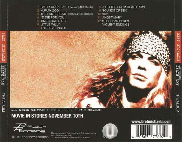 Bret Michaels : A Letter From Death Row (The Album) (CD, Album)