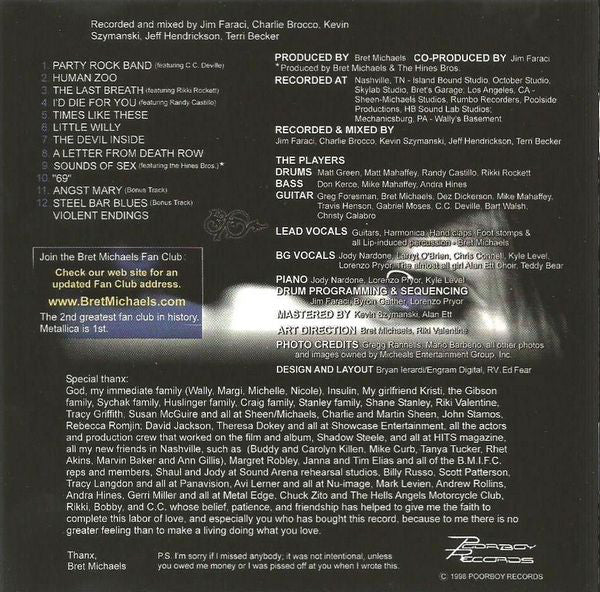 Bret Michaels : A Letter From Death Row (The Album) (CD, Album)