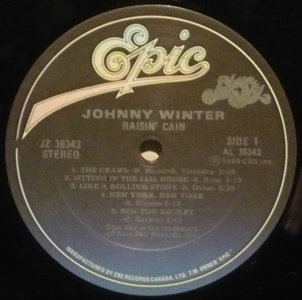 Johnny Winter : Raisin' Cain (LP, Album)
