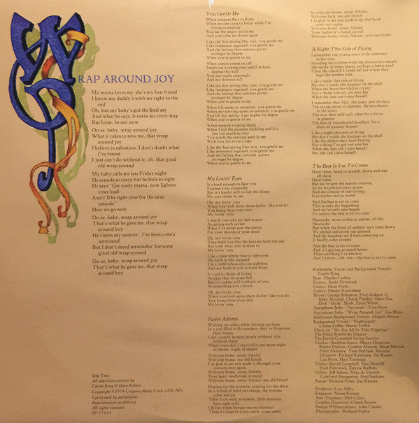 Carole King : Wrap Around Joy (LP, Album)