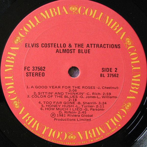 Elvis Costello & The Attractions : Almost Blue (LP, Album)