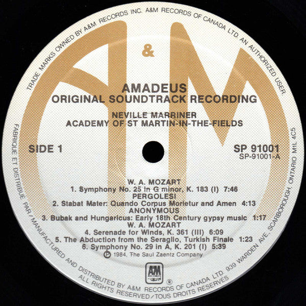 Sir Neville Marriner Presents Wolfgang Amadeus Mozart : Amadeus (Original Soundtrack Recording) (2xLP, Album, Gat)