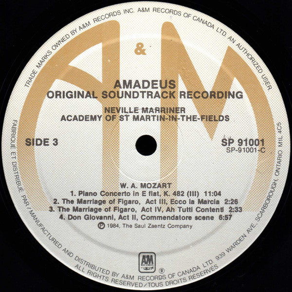 Sir Neville Marriner Presents Wolfgang Amadeus Mozart : Amadeus (Original Soundtrack Recording) (2xLP, Album, Gat)