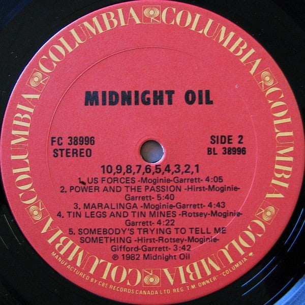 Midnight Oil : 10, 9, 8, 7, 6, 5, 4, 3, 2, 1 (LP, Album)