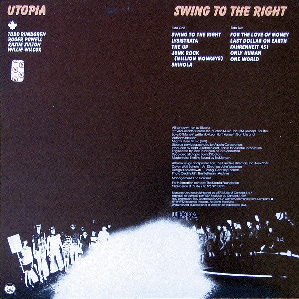 Utopia (5) : Swing To The Right (LP, Album)