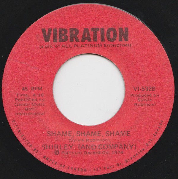 Shirley & Company : Shame, Shame, Shame (7")