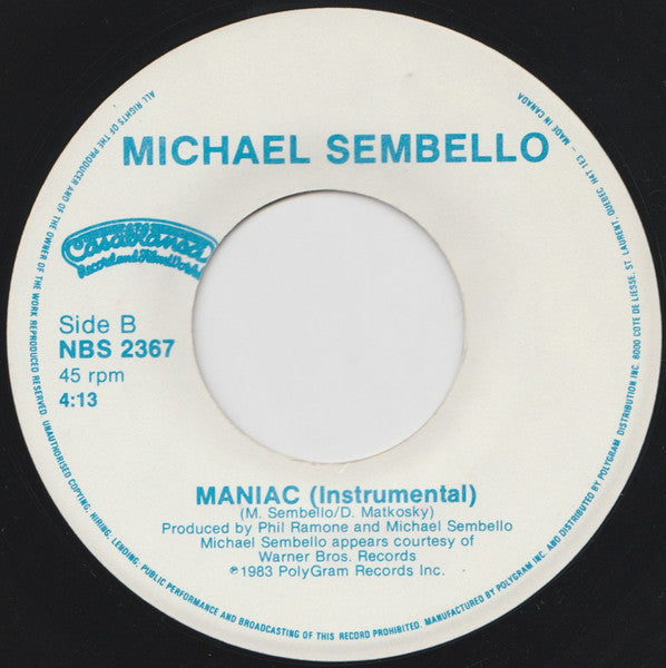 Michael Sembello : Maniac (7", Single)