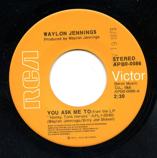 Waylon Jennings : You Ask Me To (7", Single)
