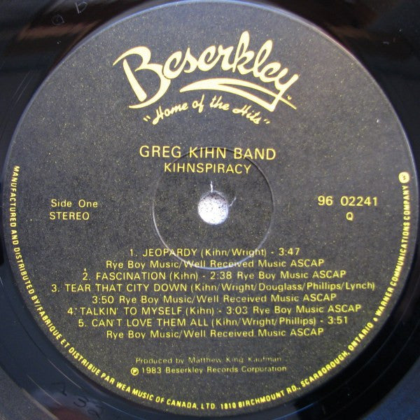 Greg Kihn Band : Kihnspiracy (LP, Album)
