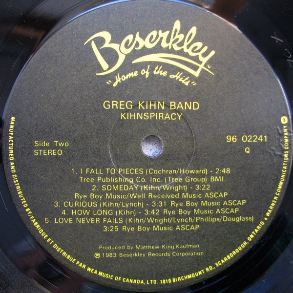Greg Kihn Band : Kihnspiracy (LP, Album)
