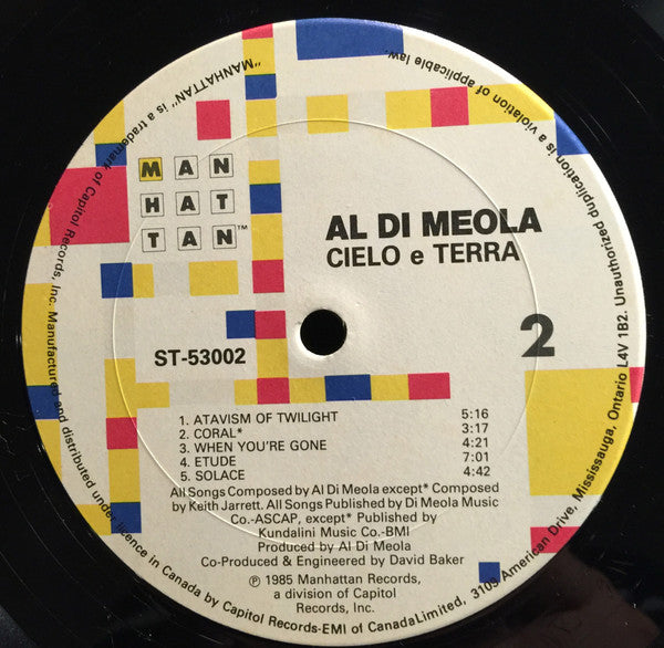 Al Di Meola : Cielo E Terra (LP, Album)