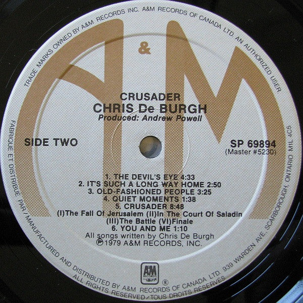 Chris De Burgh : Crusader (LP, Album, RE)