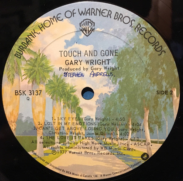 Gary Wright : Touch And Gone (LP, Album)