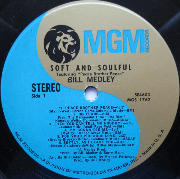 Bill Medley : Soft And Soulful (LP, Album)
