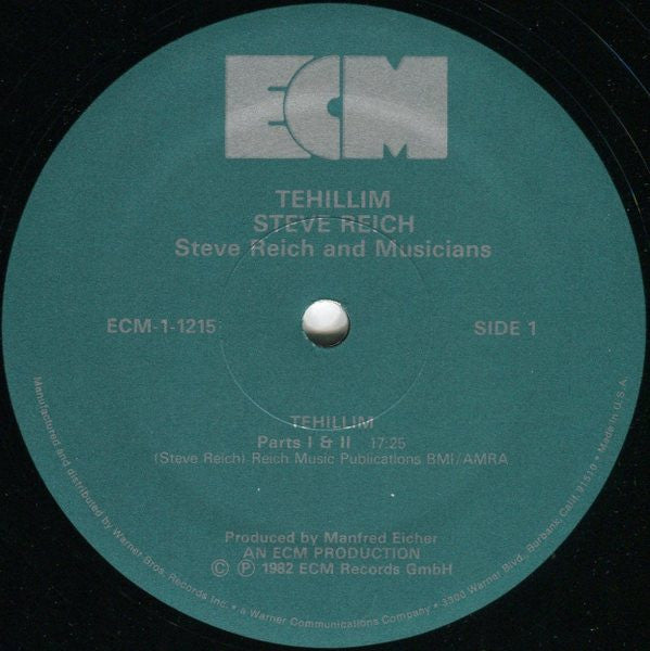 Steve Reich : Tehillim (LP, Album)