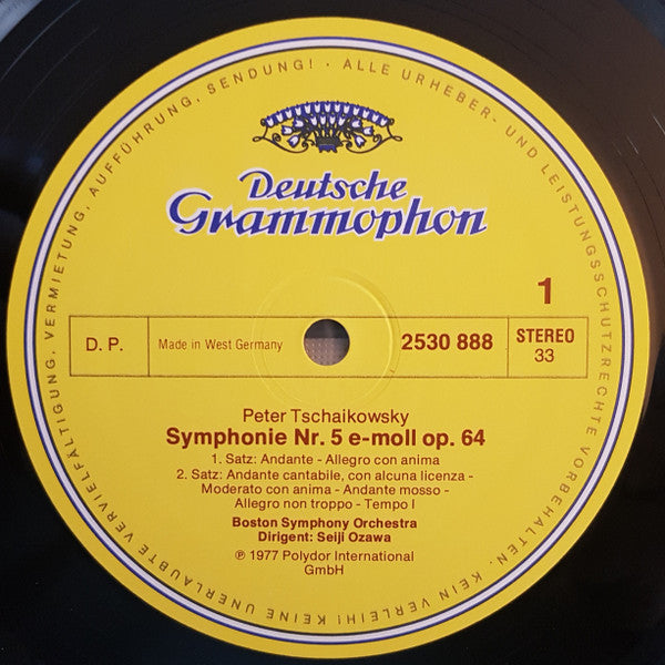 Pyotr Ilyich Tchaikovsky - Boston Symphony Orchestra · Seiji Ozawa : Symphony No. 5 (LP)